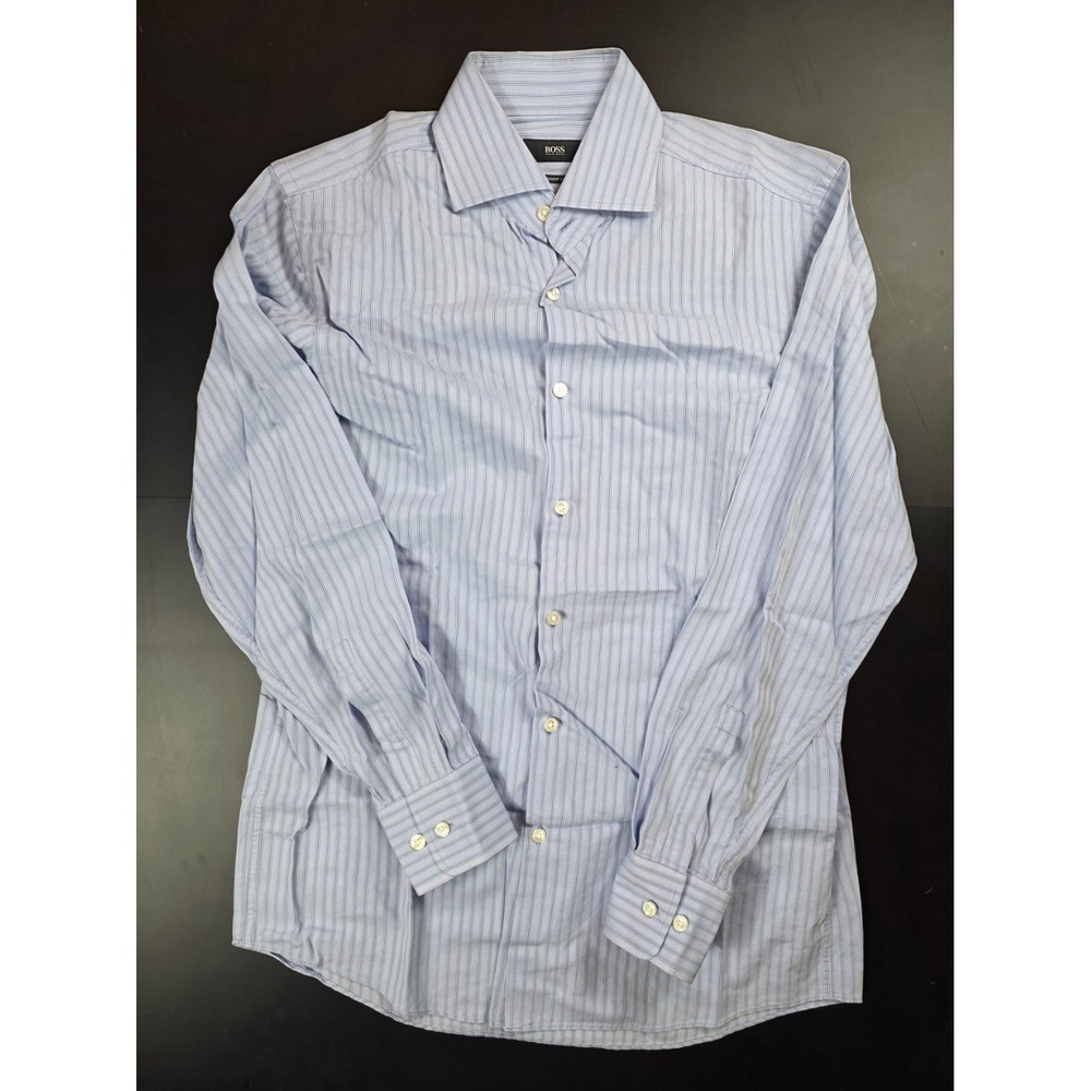 Hugo Boss Blue White Sharp Fit Button Up Men's Size 15-32/33 (Small)